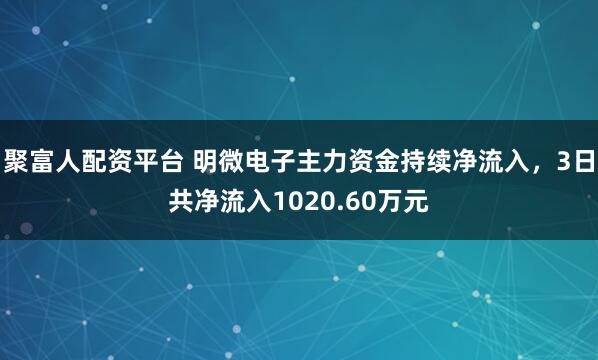 聚富人配资平台 明微电子主力资金持续净流入，3日共净流入1020.60万元